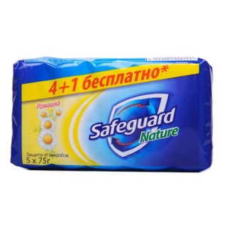 Туалетное мыло Safeguard Ромашка антибактериальное 5*75г.