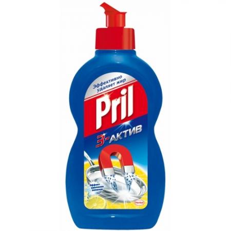 Средство для мытья посуды  Pril 3-Актив Лимон 450мл.
